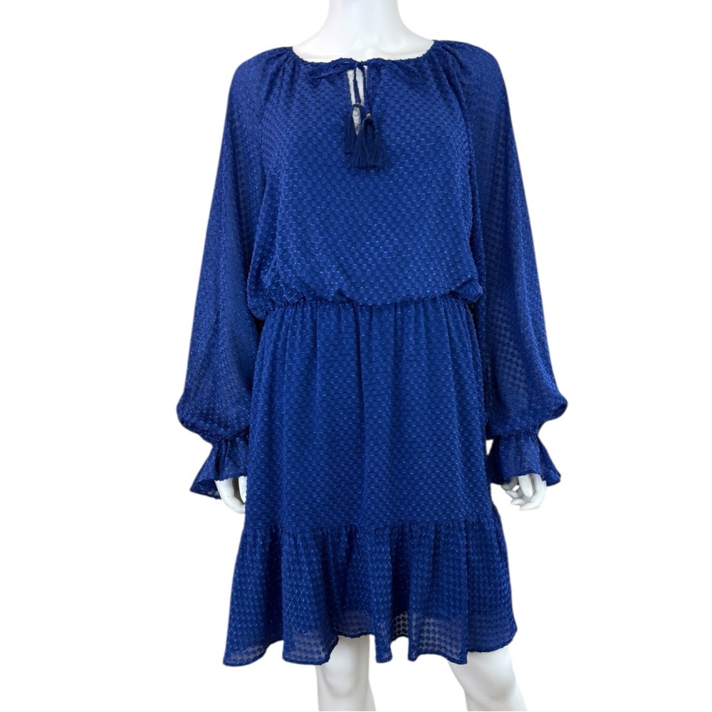Trina Turk Bengal Blue Viti Mini Dress Size L F0266